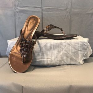 Bejeweled Copper Sandals